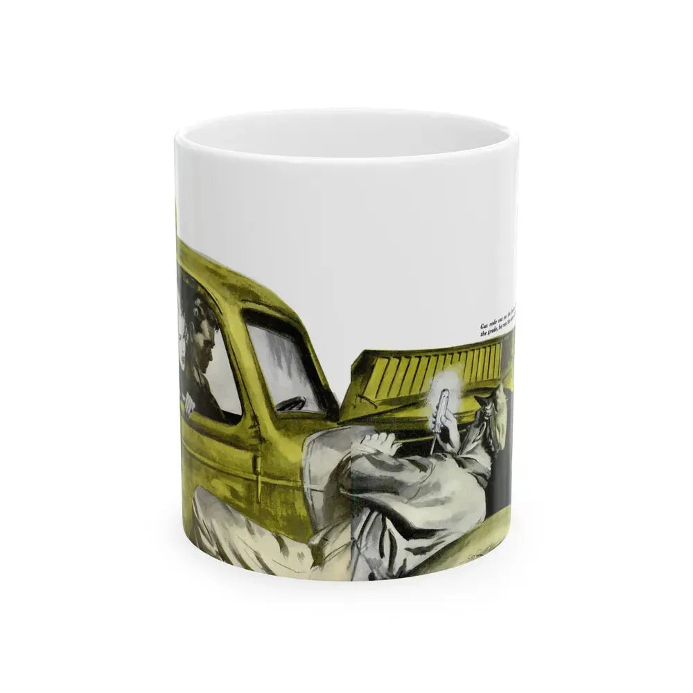 Gus Peps Up a Tired Truck, Popular Science, 1953 - White Coffee Mug 11oz - Go Mug Yourself