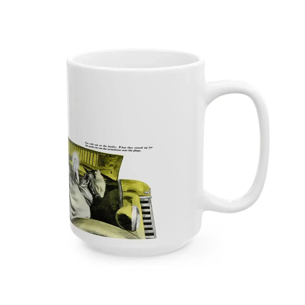 Gus Peps Up a Tired Truck, Popular Science, 1953 - White Coffee Mug - Go Mug Yourself