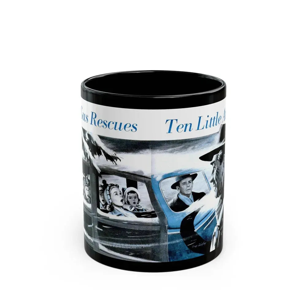 Gus Rescues Ten Little Angels, Popular Science, December 1952 - Black Coffee Mug 11oz - Go Mug Yourself