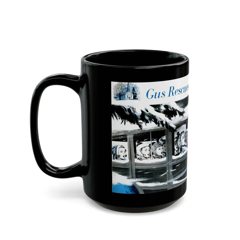 Gus Rescues Ten Little Angels, Popular Science, December 1952 - Black Coffee Mug - Go Mug Yourself