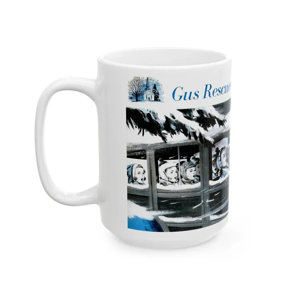 Gus Rescues Ten Little Angels, Popular Science, December 1952 - White Coffee Mug - Go Mug Yourself