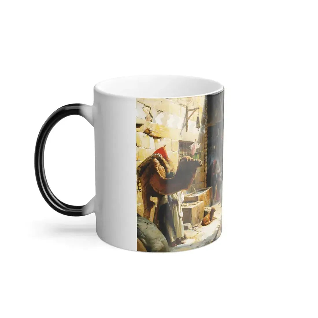 Gustav Bauernfeind (1848-1904) Damascus street scene - Color Changing Mug 11oz - Go Mug Yourself