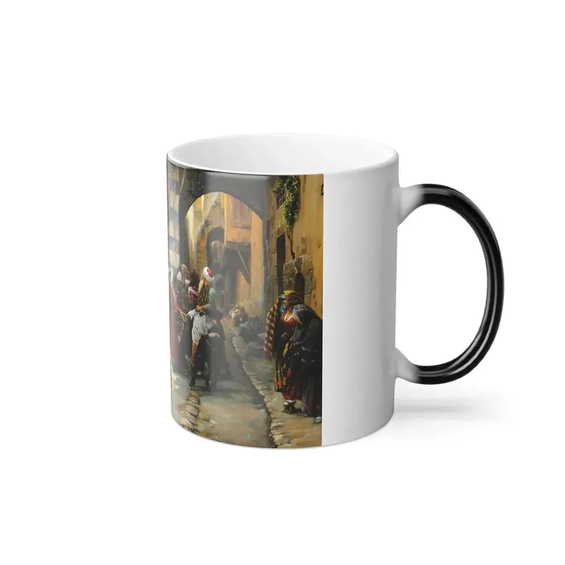 Gustav Bauernfeind (1848-1904) Damascus street scene - Color Changing Mug 11oz - Go Mug Yourself