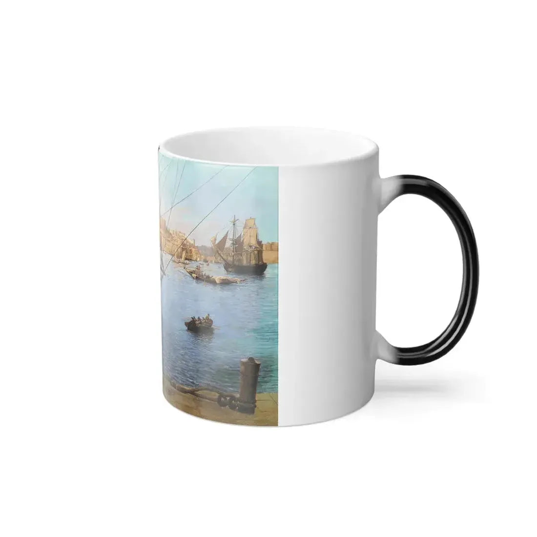 Gustave Bourgain (1856-1921) Gilding the Figurehead, Porto - Oil on Canvas 1886 - Color Changing Mug 11oz - Go Mug Yourself