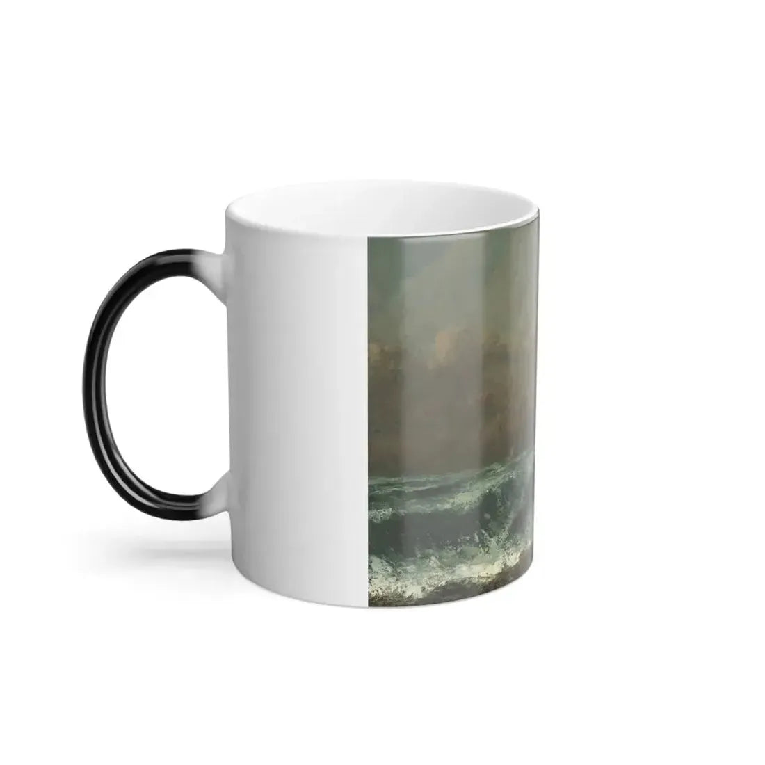 Gustave Courbet (1819-1877) La Vague - oil on canvas laid down on panel - Color Changing Mug 11oz - Go Mug Yourself