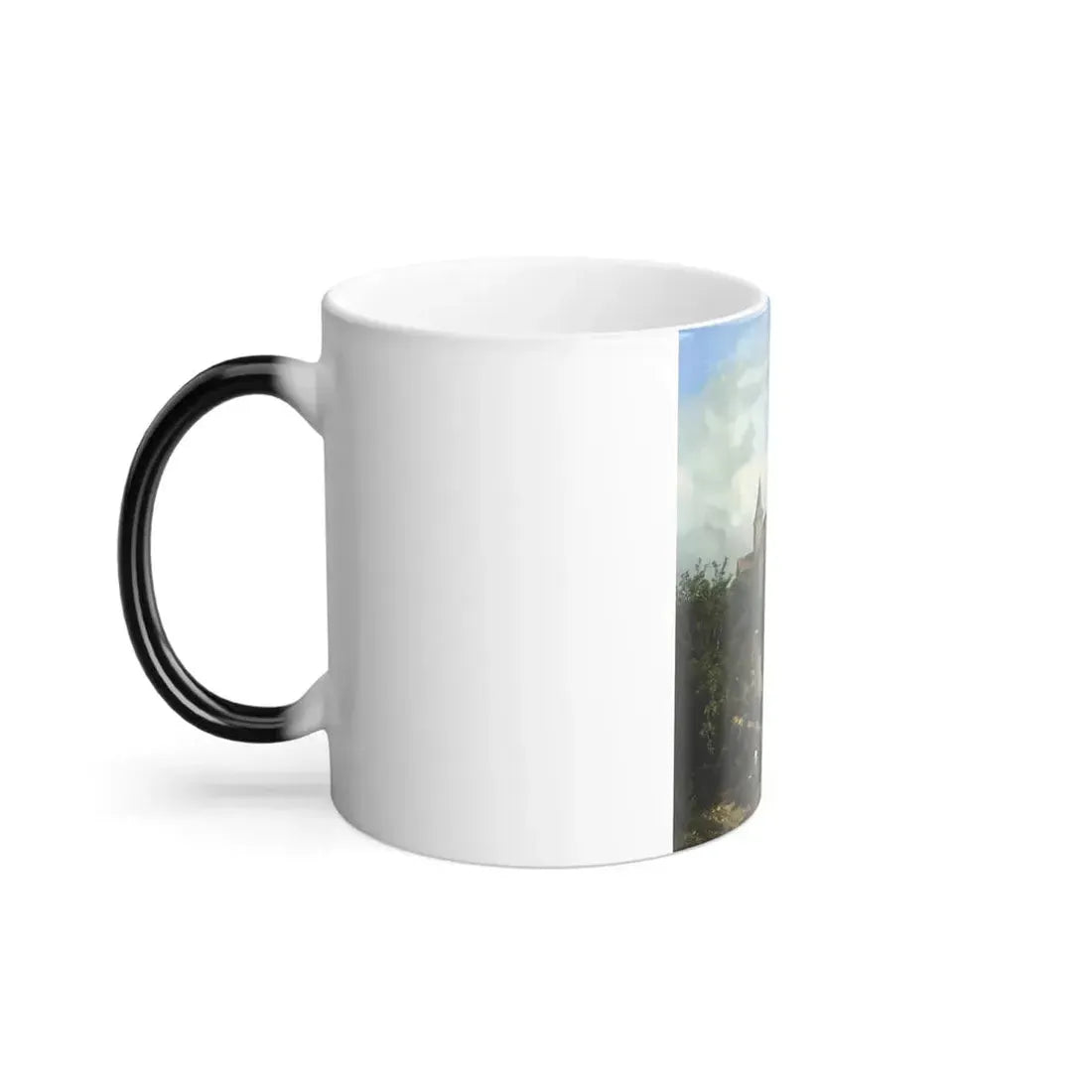 Gustave Leprince (1810-1837) View of the Graville Priory - Oil on Canvas - Color Changing Mug 11oz - Go Mug Yourself