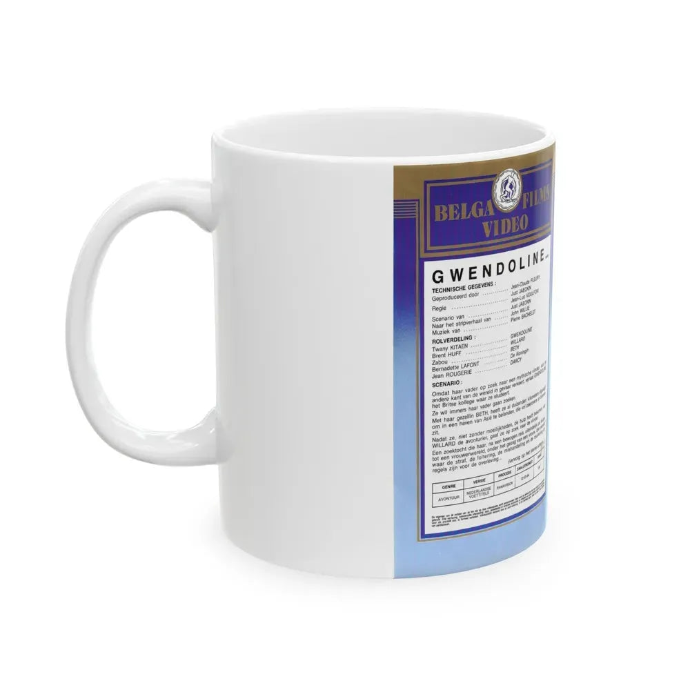 GWENDOLINE BELGA FILMS VIDEO (VHS COVER) - White Coffee Mug - Go Mug Yourself