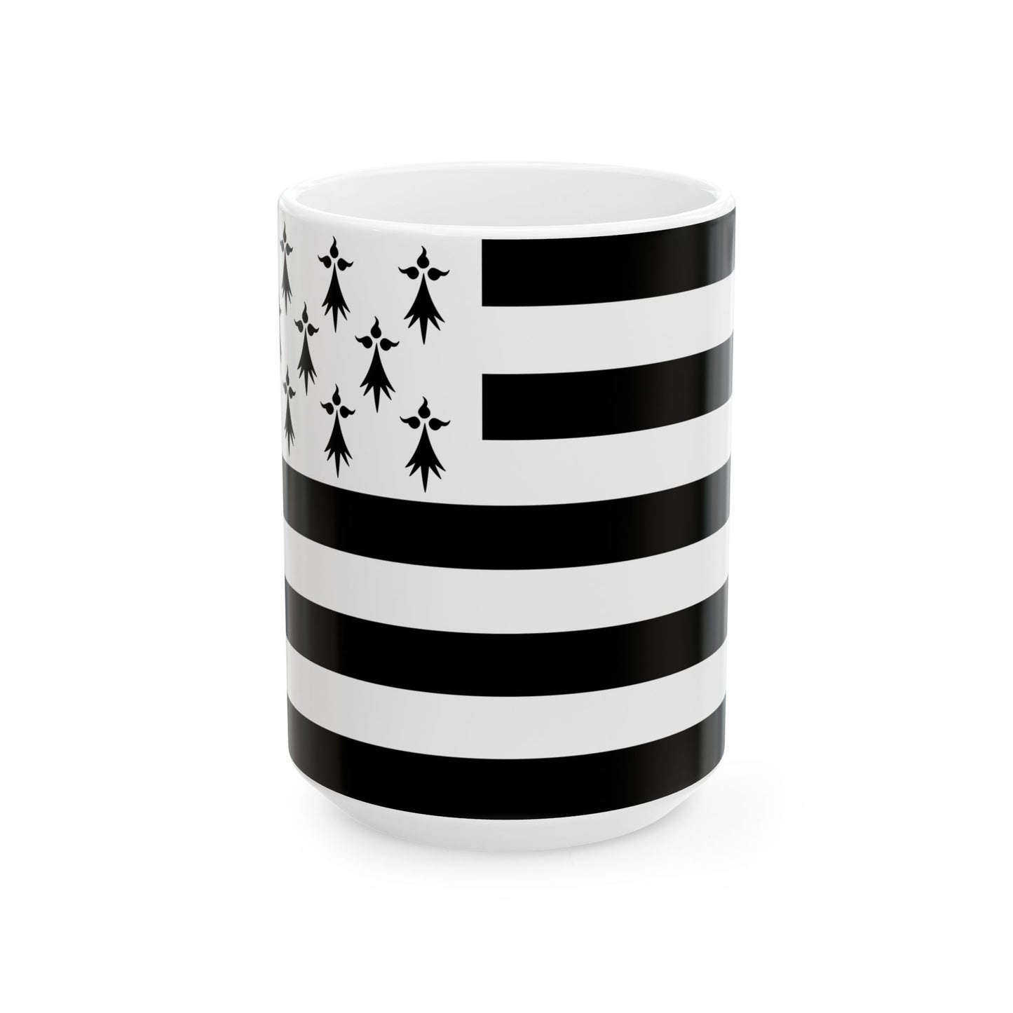 Gwenn ha Du 11 mouchetures (Belgium) White Coffee Mug-15oz-Go Mug Yourself