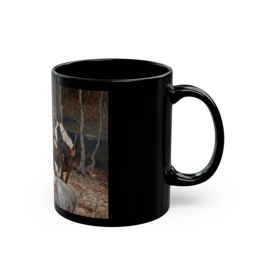 Gypsies Paused at a Clearing - Black Coffee Mug - Go Mug Yourself