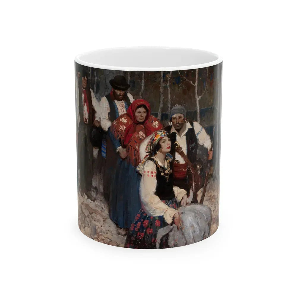 Gypsies Paused at a Clearing - White Coffee Mug 11oz - Go Mug Yourself