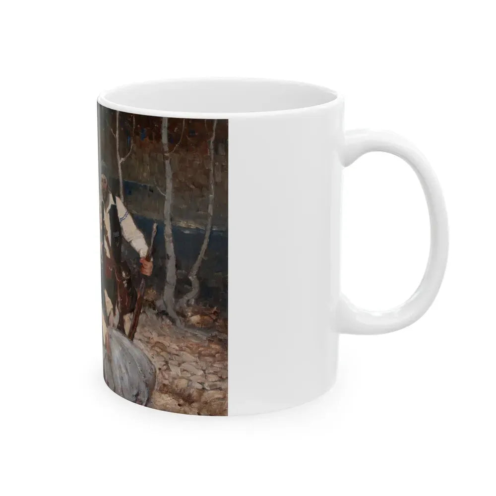 Gypsies Paused at a Clearing - White Coffee Mug - Go Mug Yourself