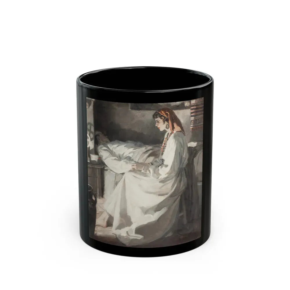 Gypsy with Injured Man - Black Coffee Mug 11oz - Go Mug Yourself
