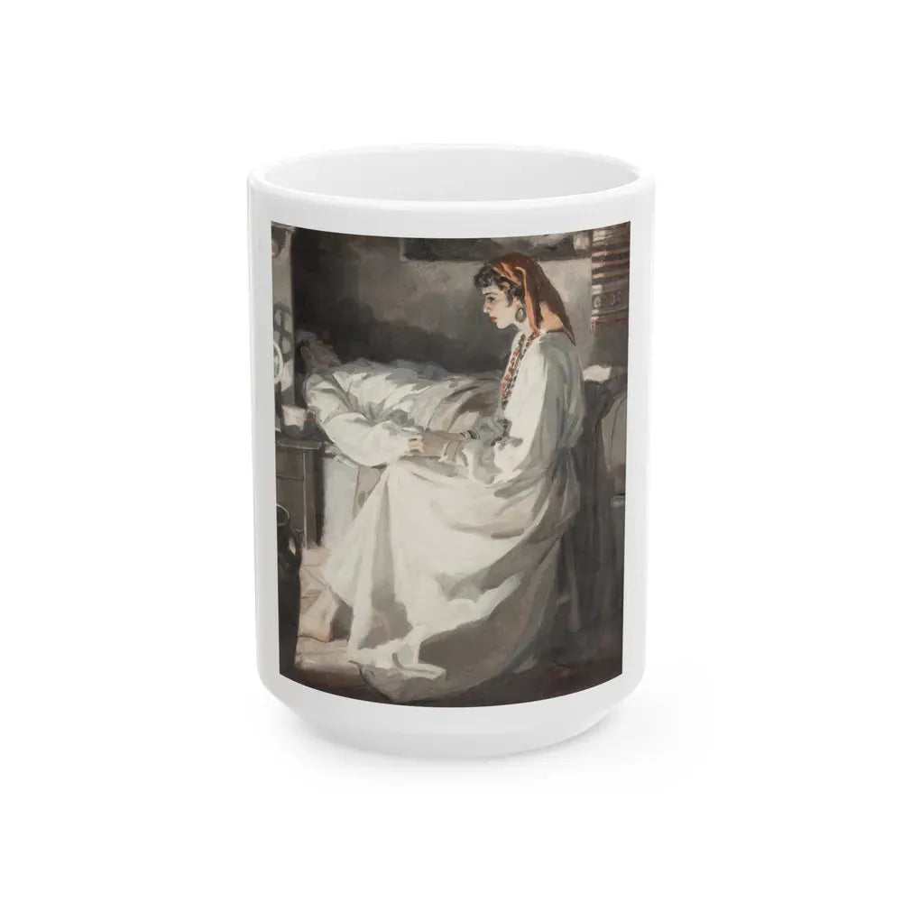 Gypsy with Injured Man - White Coffee Mug 15oz - Go Mug Yourself