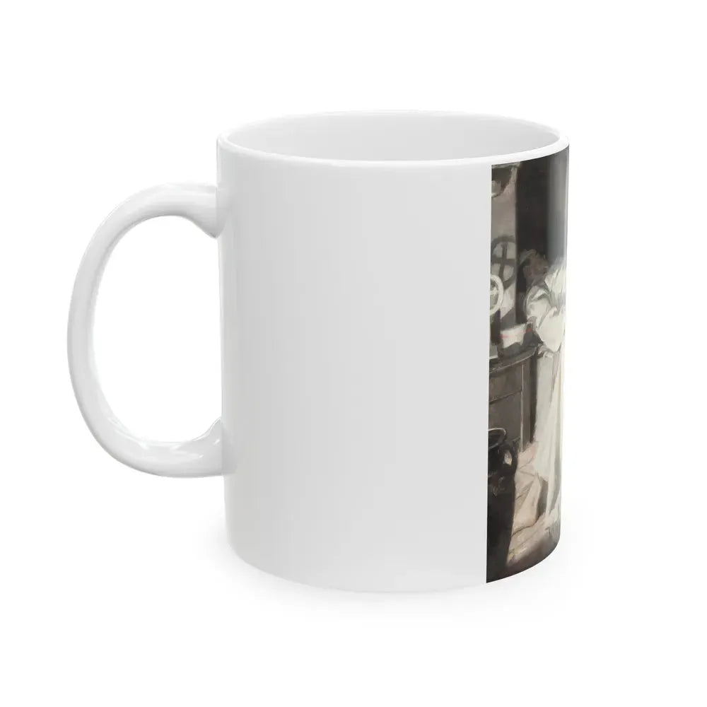 Gypsy with Injured Man - White Coffee Mug - Go Mug Yourself