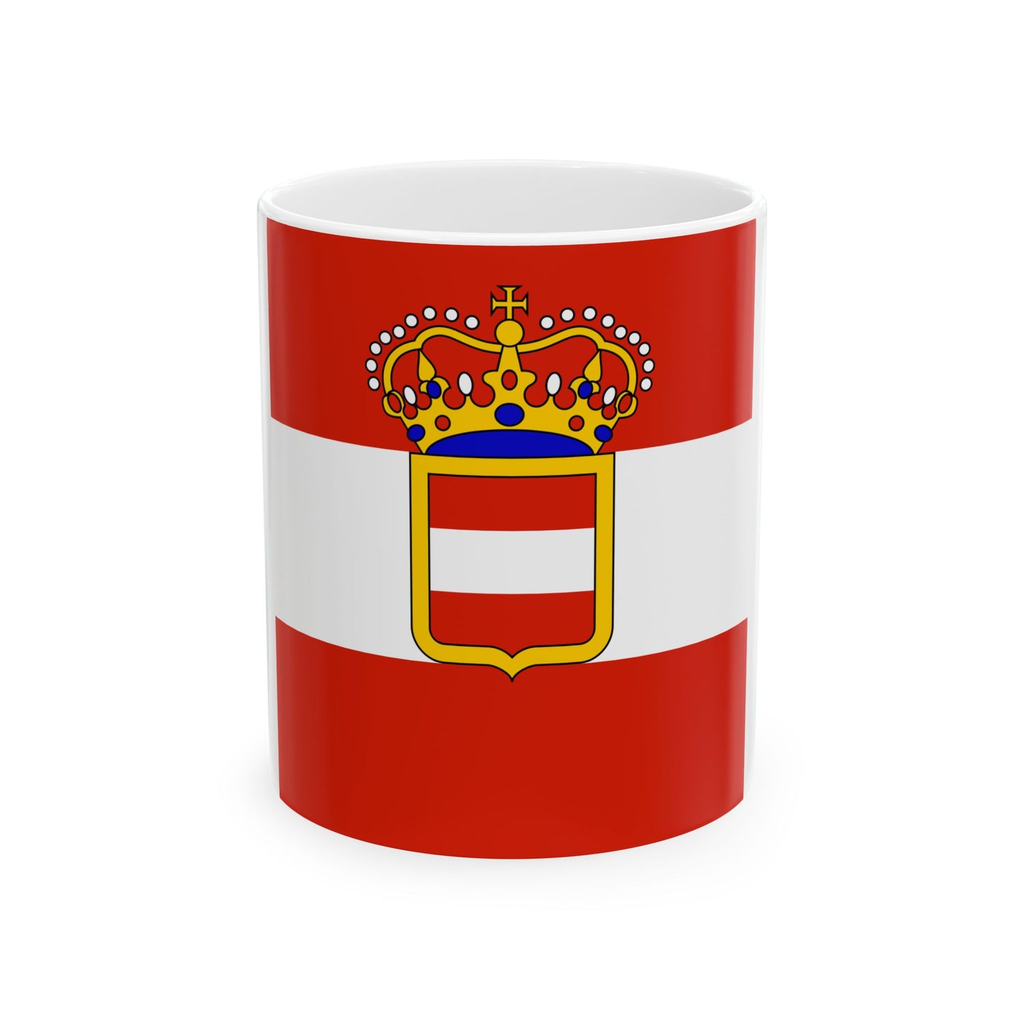 Habsburg Admirals Flag 1828 (Austria) White Coffee Mug-11oz-Go Mug Yourself