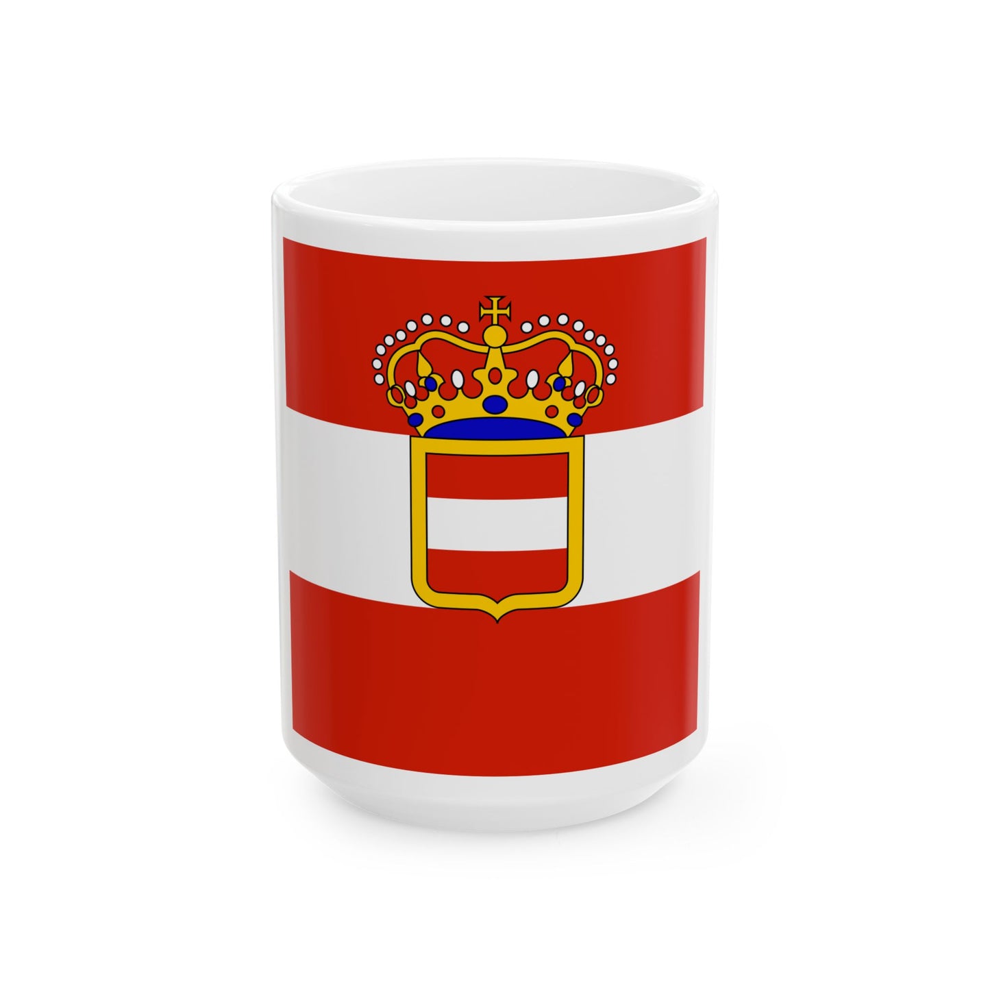 Habsburg Admirals Flag 1828 (Austria) White Coffee Mug-15oz-Go Mug Yourself