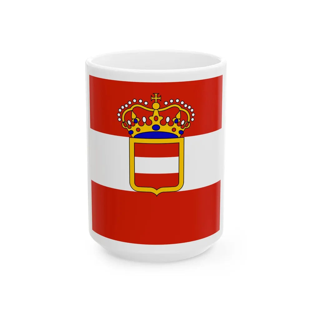 Habsburg Admirals Flag 1828 (Austria) White Coffee Mug 15oz - Go Mug Yourself