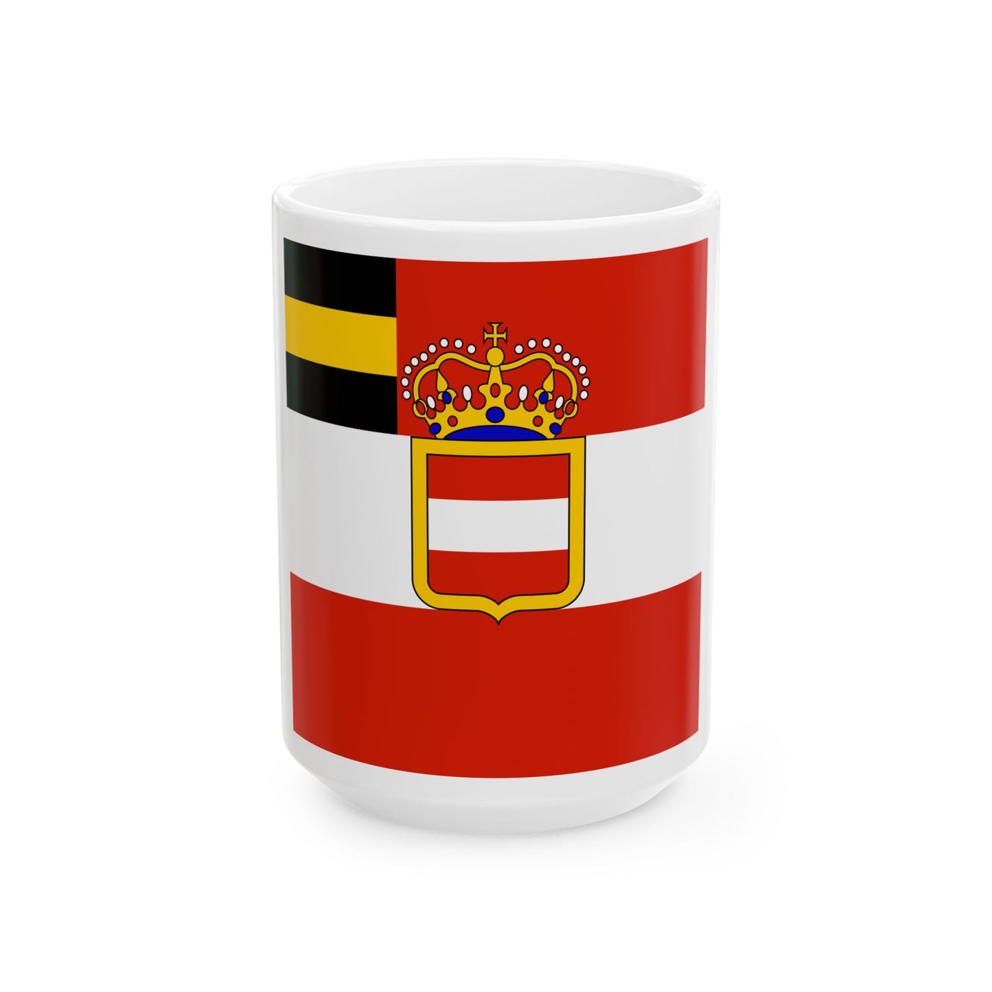 Habsburg Admirals Flag 1853 (Austria) White Coffee Mug-15oz-Go Mug Yourself