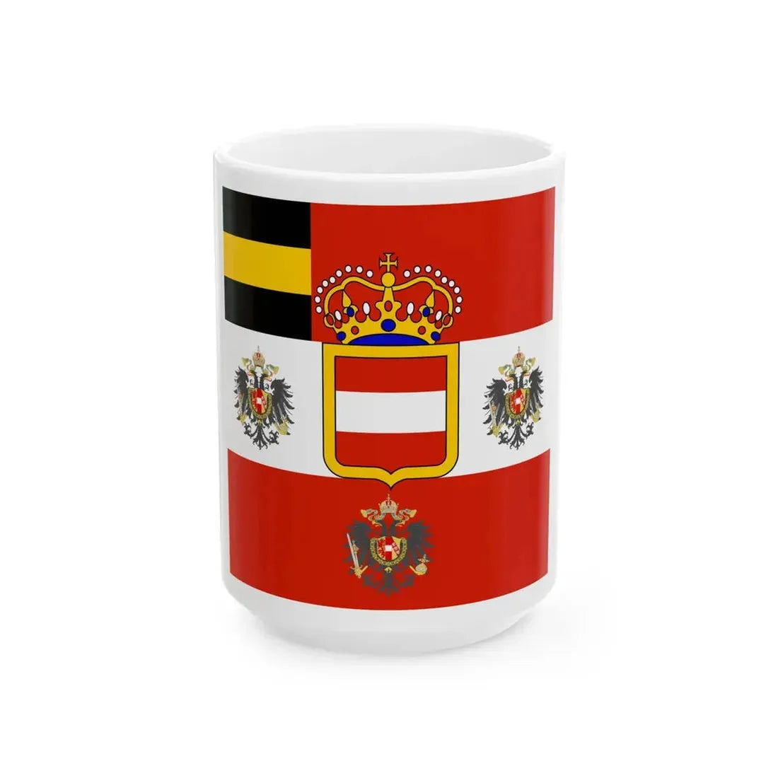 Habsburg Field Marshals Flag (Austria) White Coffee Mug 15oz - Go Mug Yourself