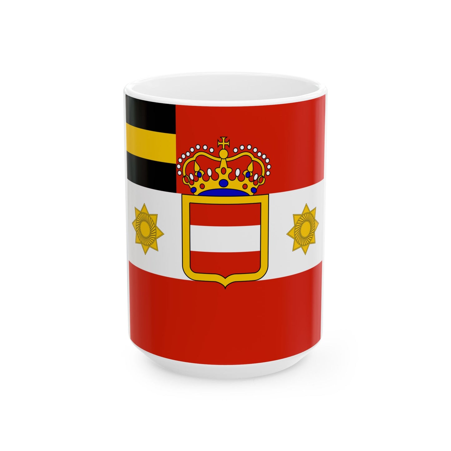 Habsburg Lieutenant Field Marshals Flag (Austria) White Coffee Mug-15oz-Go Mug Yourself