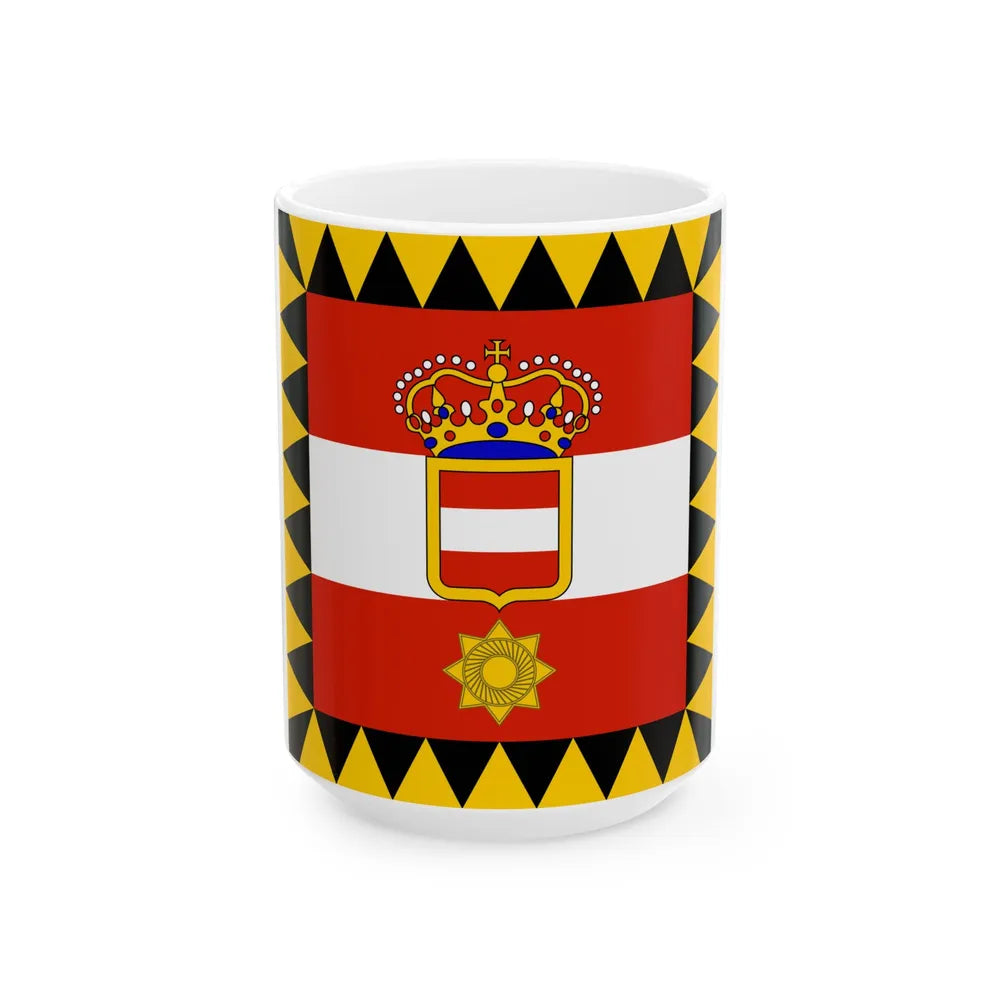 Habsburg Rear Admirals Flag (Austria) White Coffee Mug 15oz - Go Mug Yourself