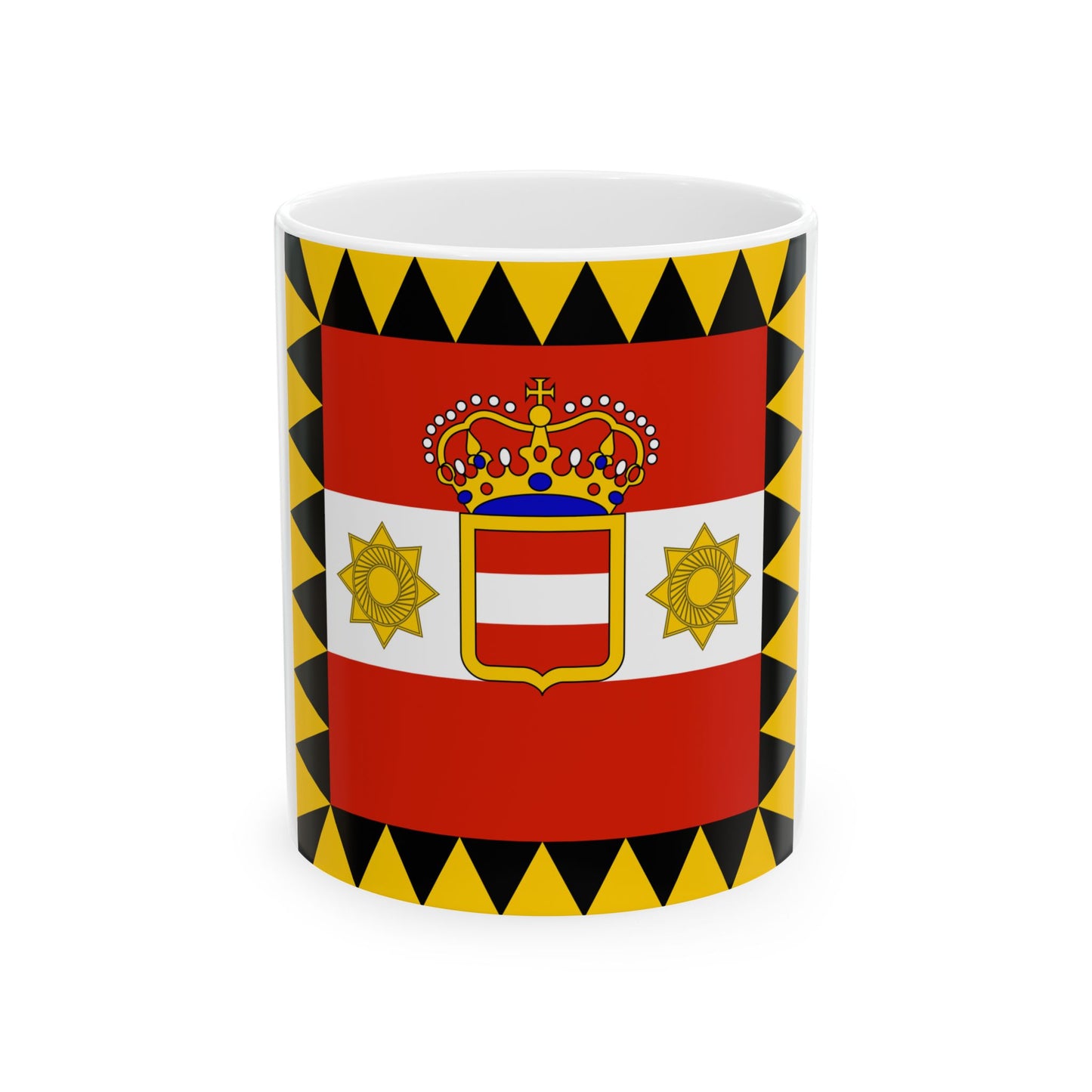 Habsburg Vice Admirals Flag (Austria) White Coffee Mug-11oz-Go Mug Yourself