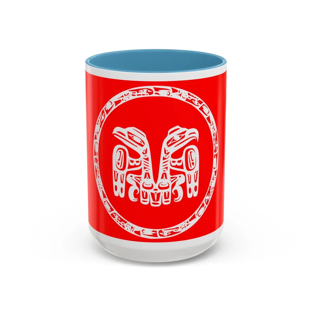 Haida Flag - Accent Coffee Mug-15oz-Light Blue-Go Mug Yourself