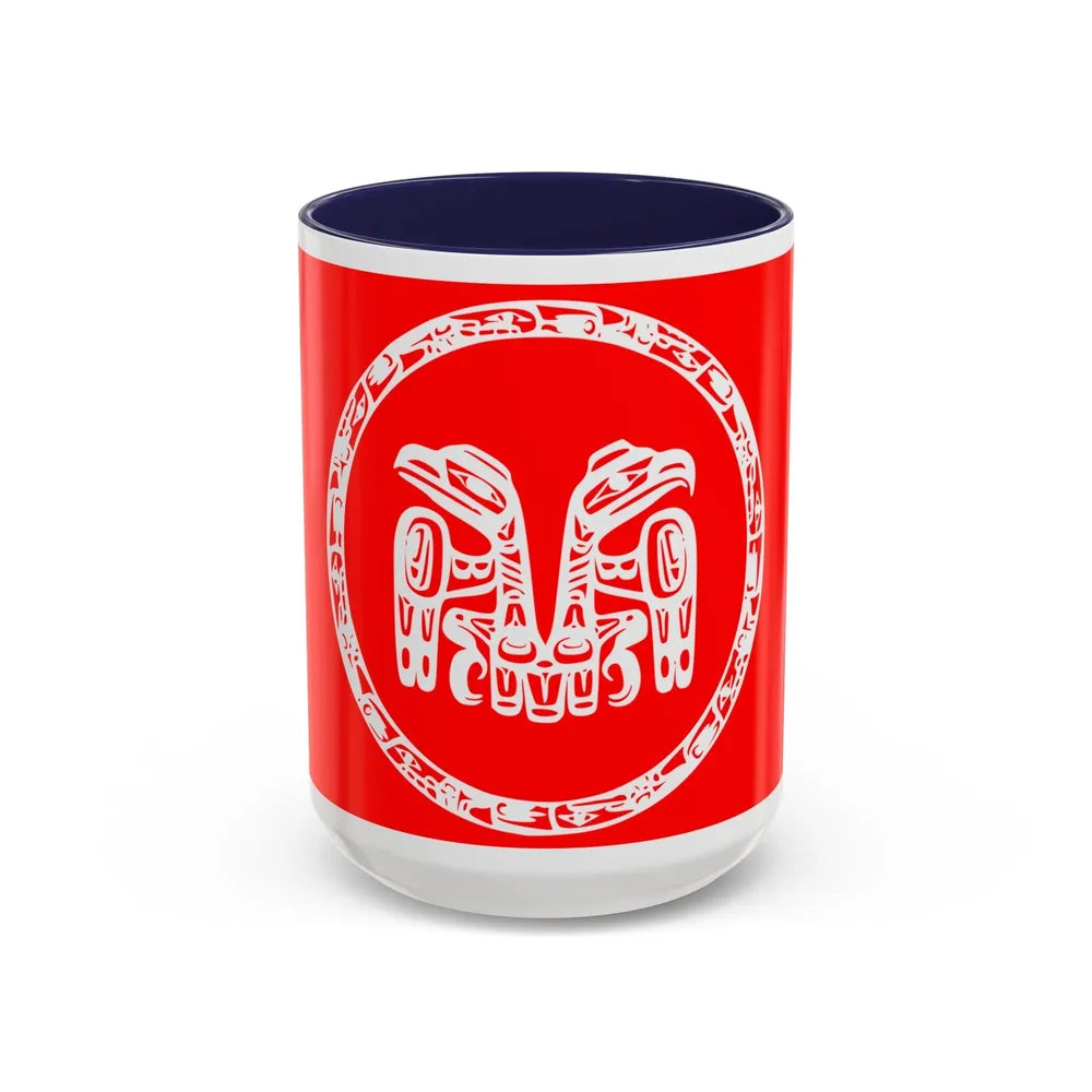 Haida Flag - Accent Coffee Mug-15oz-Navy-Go Mug Yourself