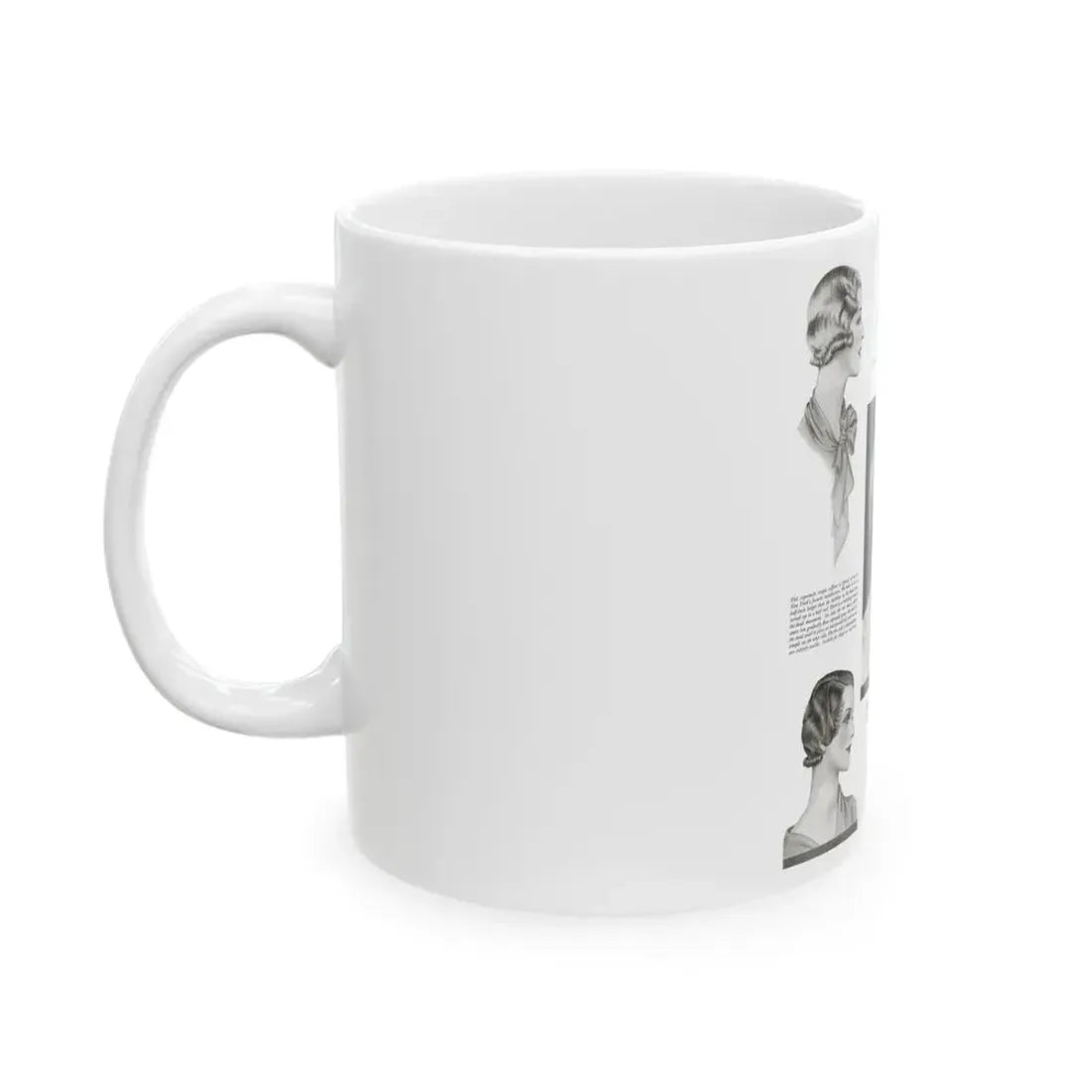 Hair Views by Dorothy Cocks, Ladies' Home Journal, June 1933 - White Coffee Mug - Go Mug Yourself