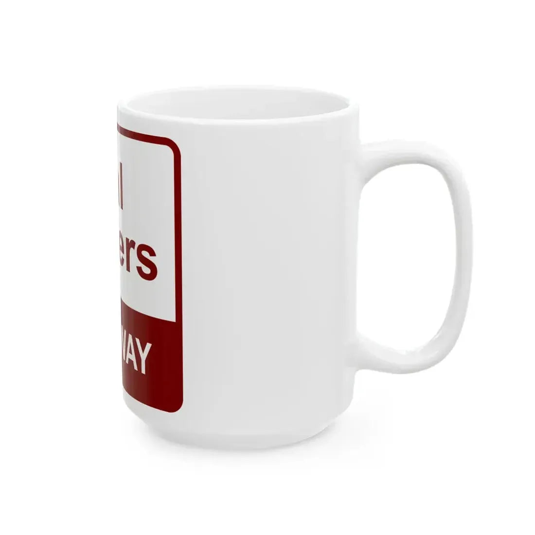 Hal Rogers Parkway maroon (Kentucky) (Road Sign) White Coffee Mug - Go Mug Yourself