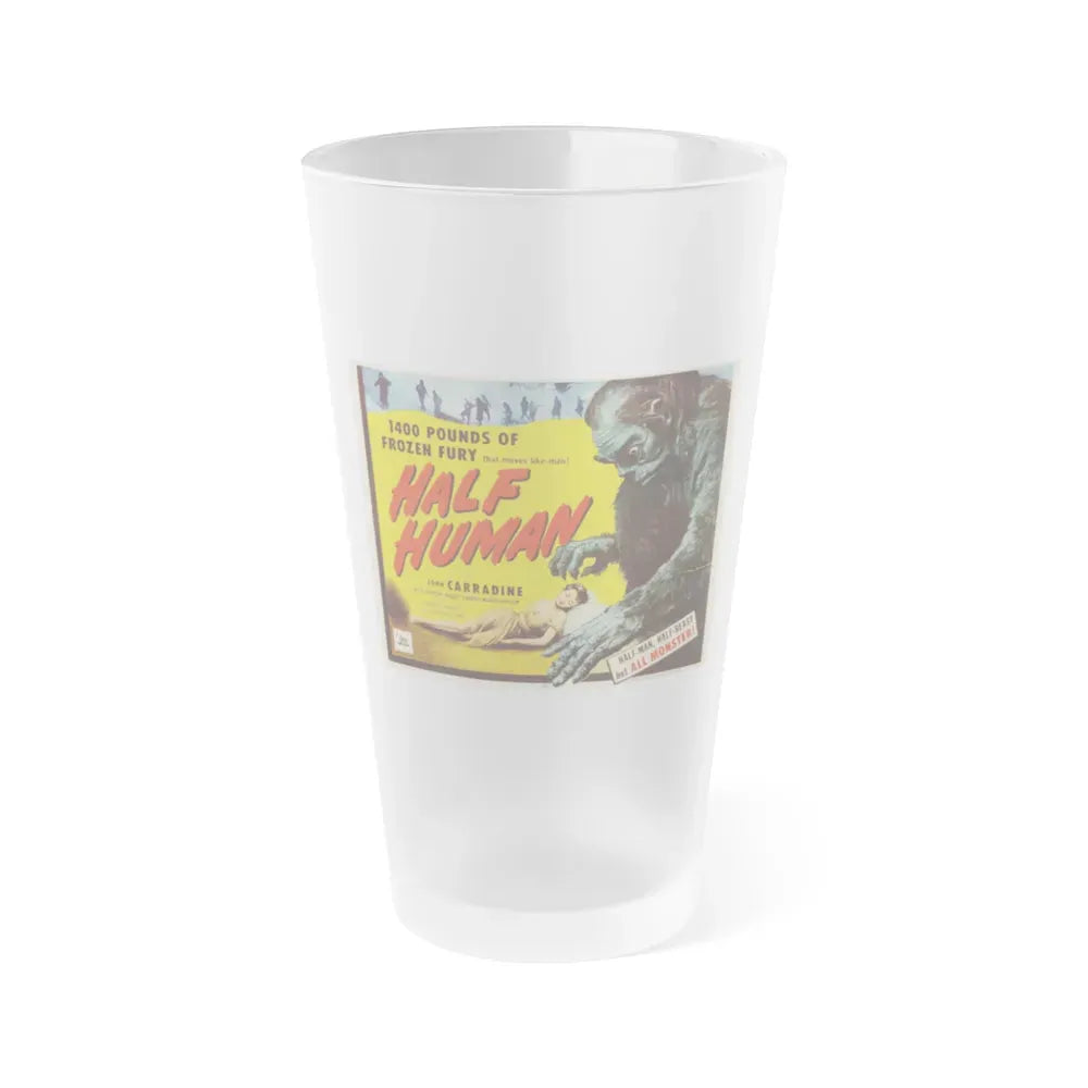 HALF HUMAN 1955 Movie Poster - Frosted Pint Glass 16oz 16oz Frosted - Go Mug Yourself