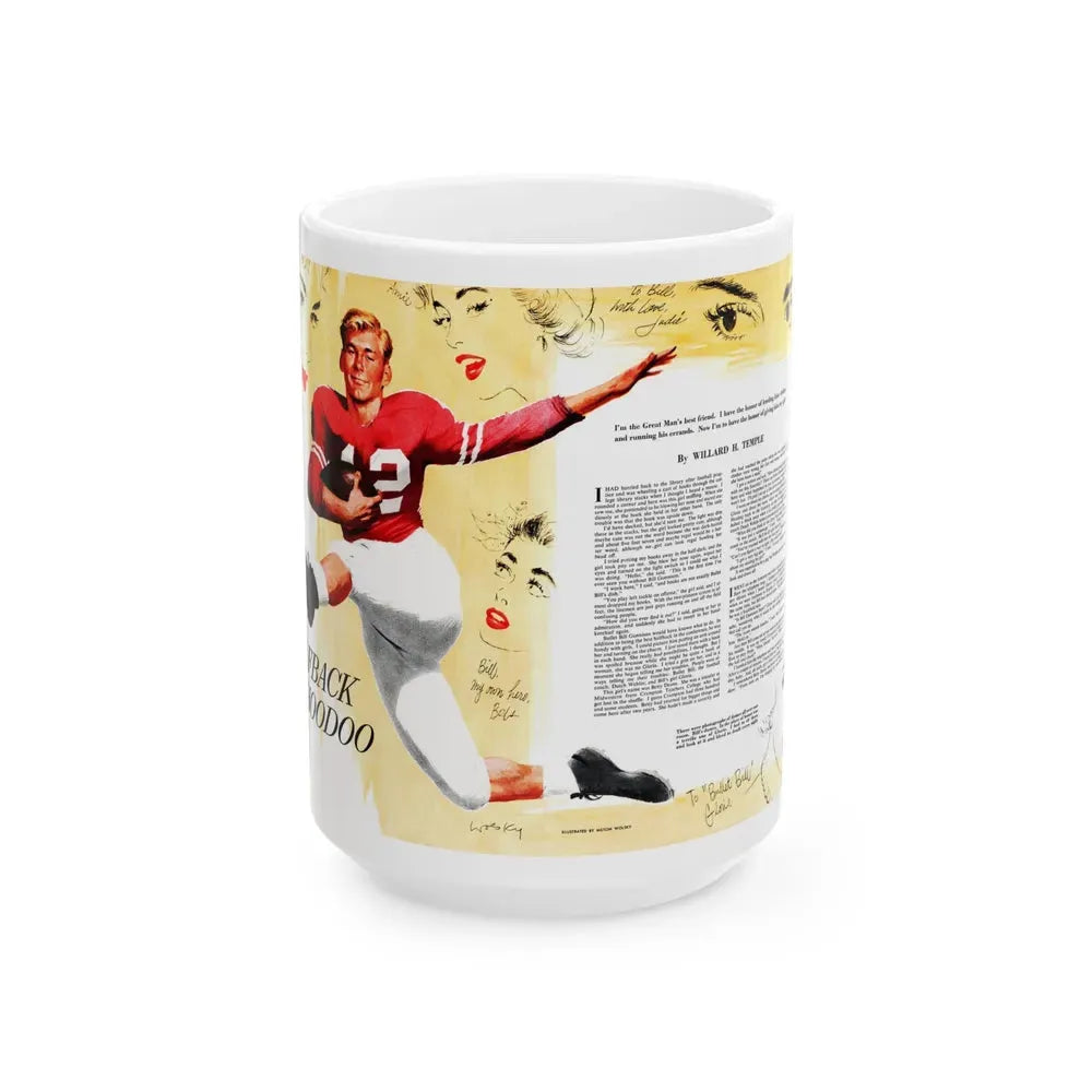 Halfback Hoodoo, Collier's, October 11, 1952 - White Coffee Mug 15oz - Go Mug Yourself