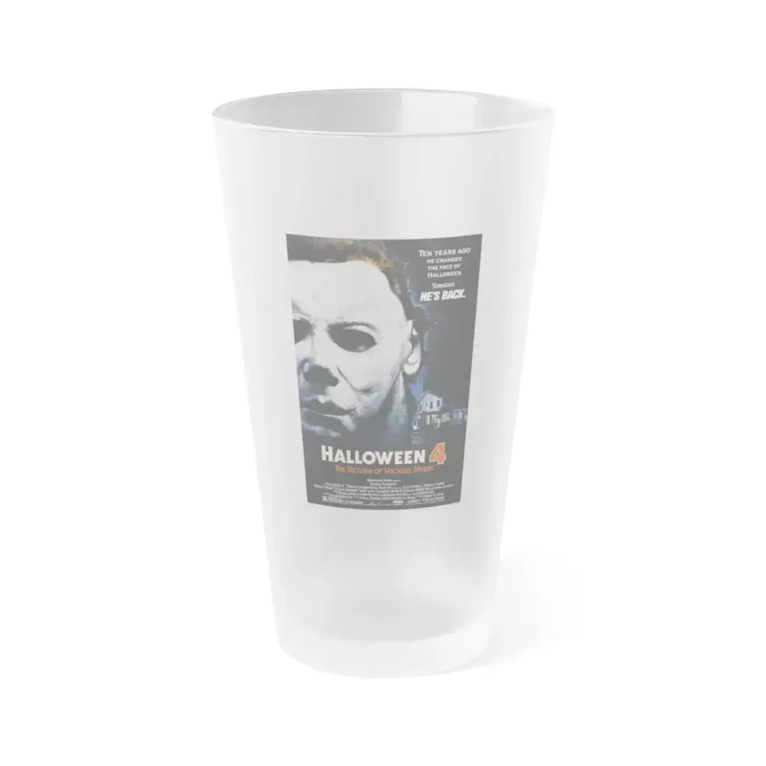 HALLOWEEN 4 1988 Movie Poster - Frosted Pint Glass 16oz 16oz Frosted - Go Mug Yourself