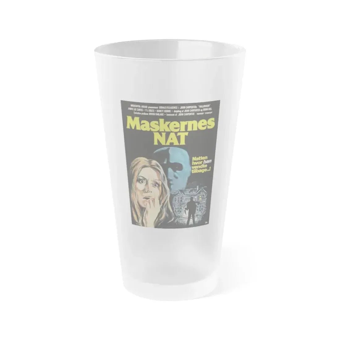 HALLOWEEN (DANISH) 1978 Movie Poster - Frosted Pint Glass 16oz 16oz Frosted - Go Mug Yourself