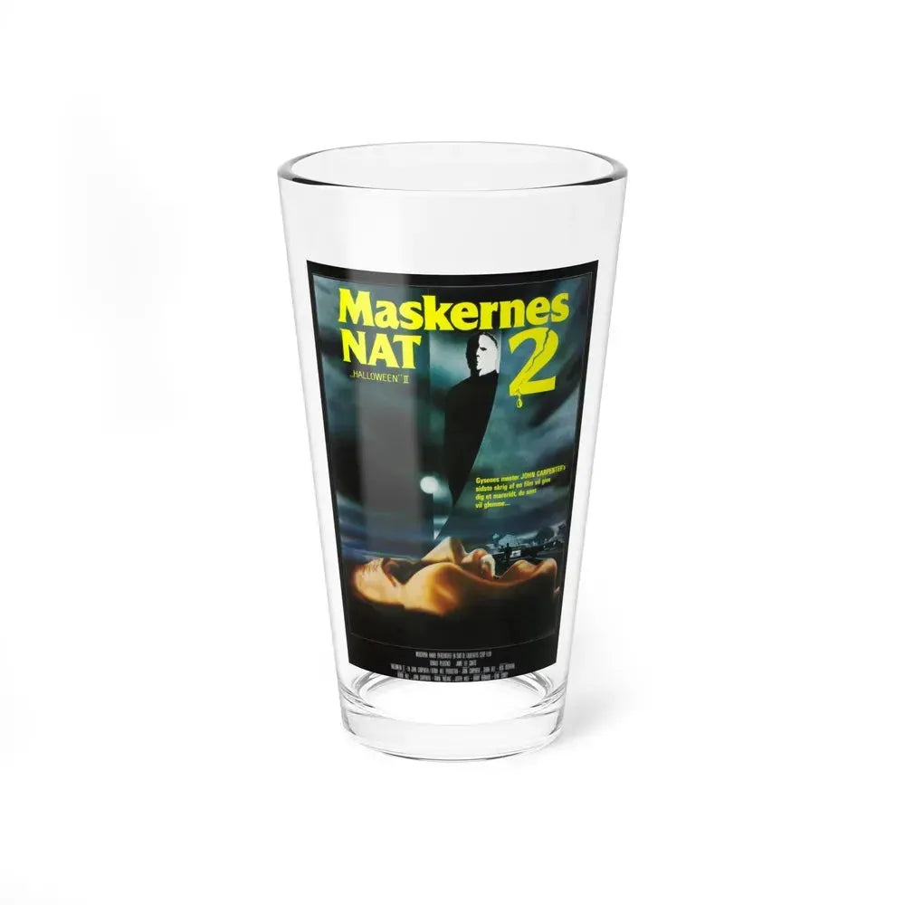 HALLOWEEN II (DANISH) 1981 Movie Poster - Pint Glass 16oz 16oz - Go Mug Yourself