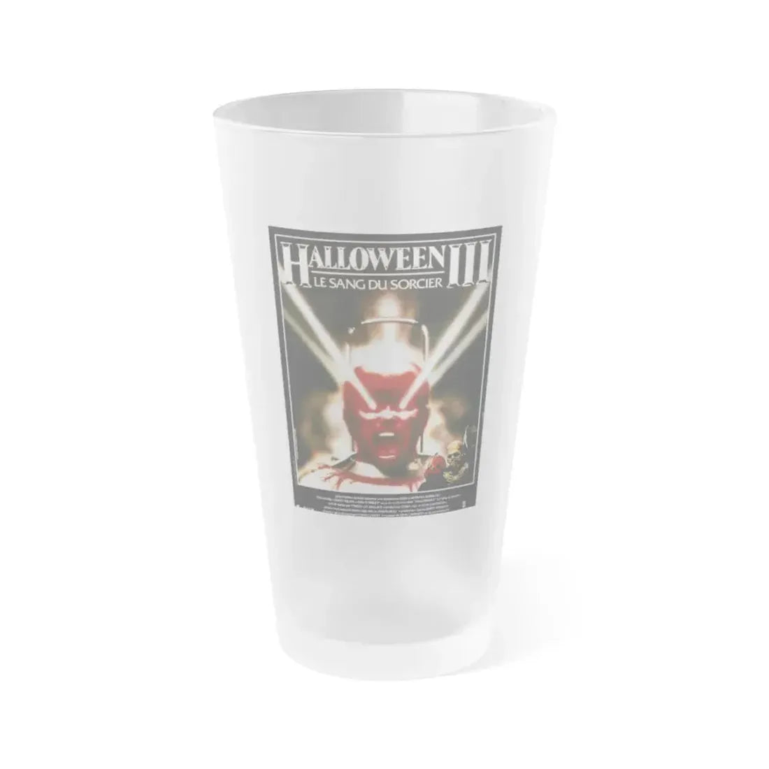 HALLOWEEN III (FRENCH) 1982 Movie Poster - Frosted Pint Glass 16oz 16oz Frosted - Go Mug Yourself