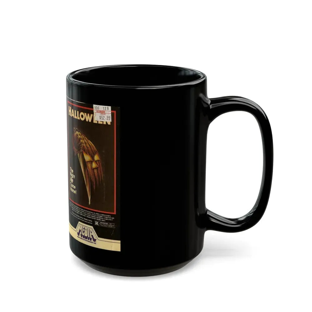 HALLOWEEN MEDIA HOME ENTERTAINMENT (VHS COVER) - Black Coffee Mug - Go Mug Yourself