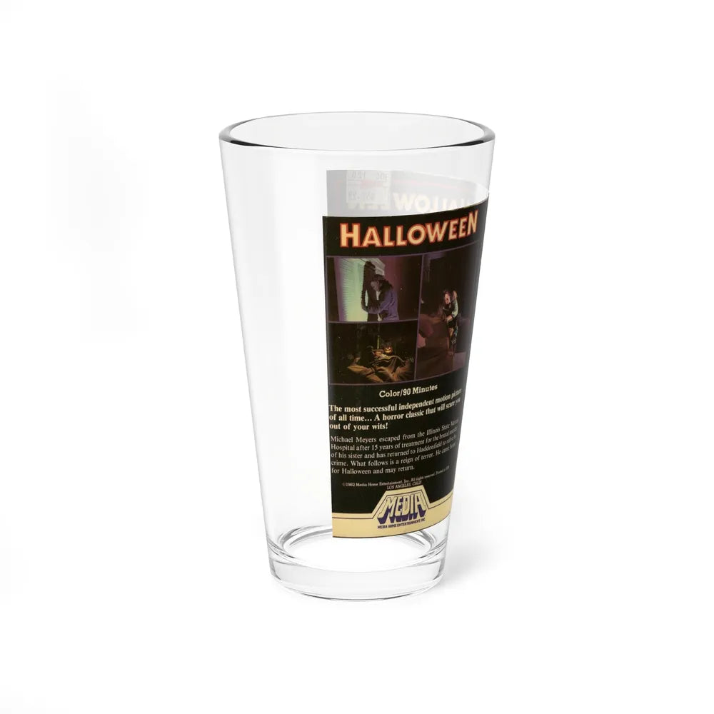 HALLOWEEN MEDIA HOME ENTERTAINMENT (VHS COVER) Pint Glass 16oz - Go Mug Yourself