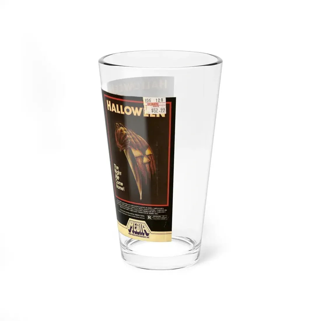 HALLOWEEN MEDIA HOME ENTERTAINMENT (VHS COVER) Pint Glass 16oz - Go Mug Yourself