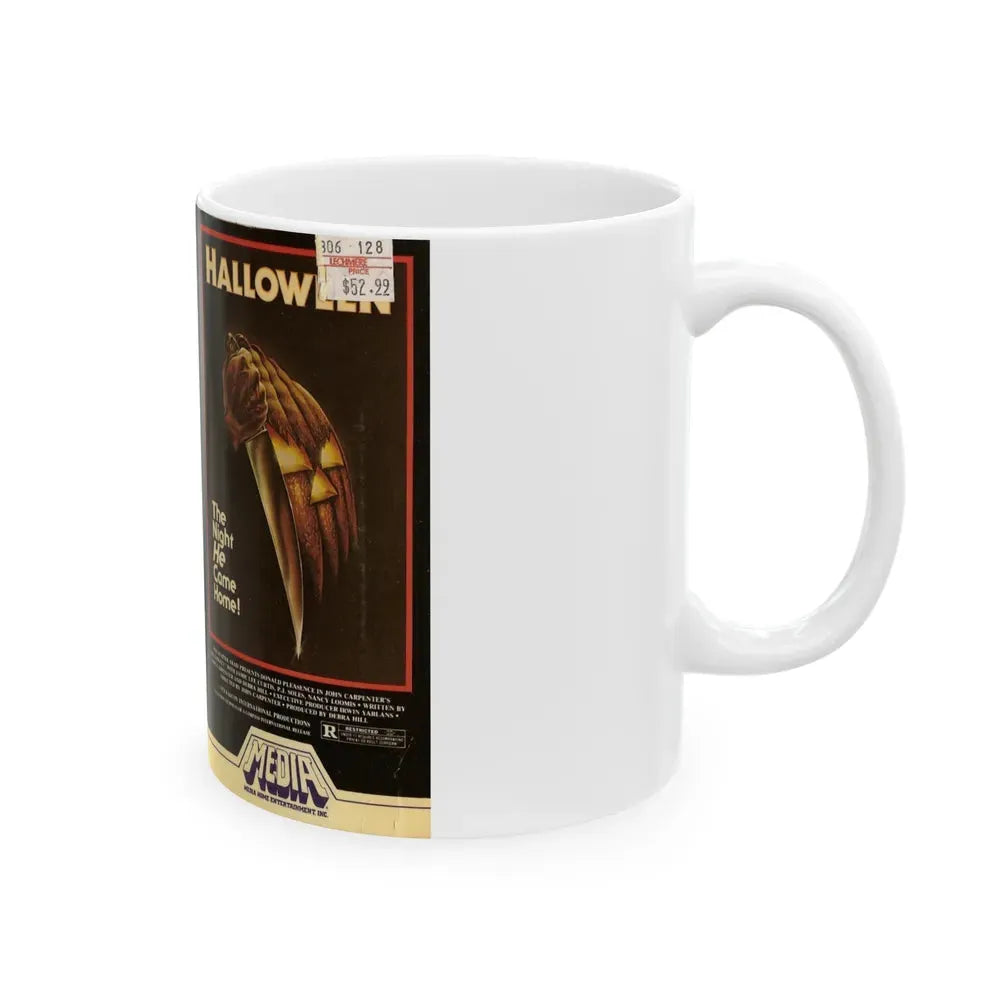 HALLOWEEN MEDIA HOME ENTERTAINMENT (VHS COVER) - White Coffee Mug - Go Mug Yourself