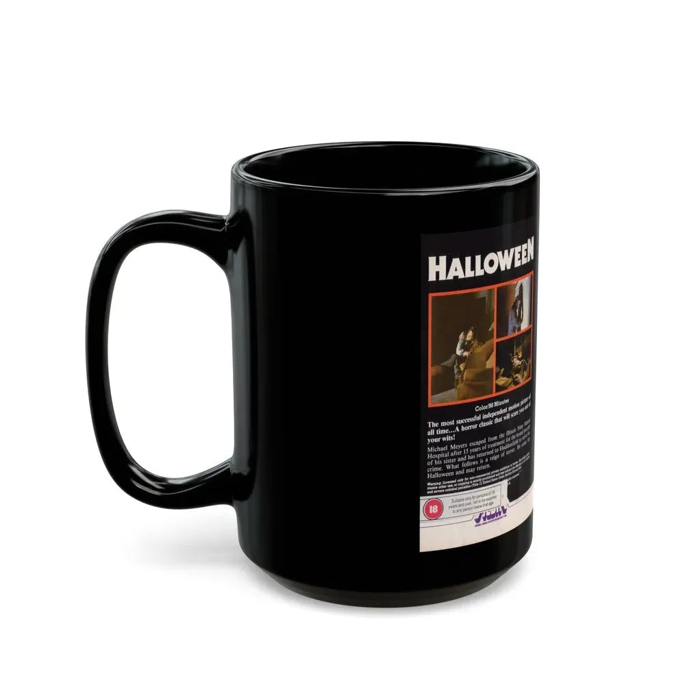 HALLOWEEN MEDIA HOME ENTERTAINMENT VHS (VHS COVER) - Black Coffee Mug - Go Mug Yourself