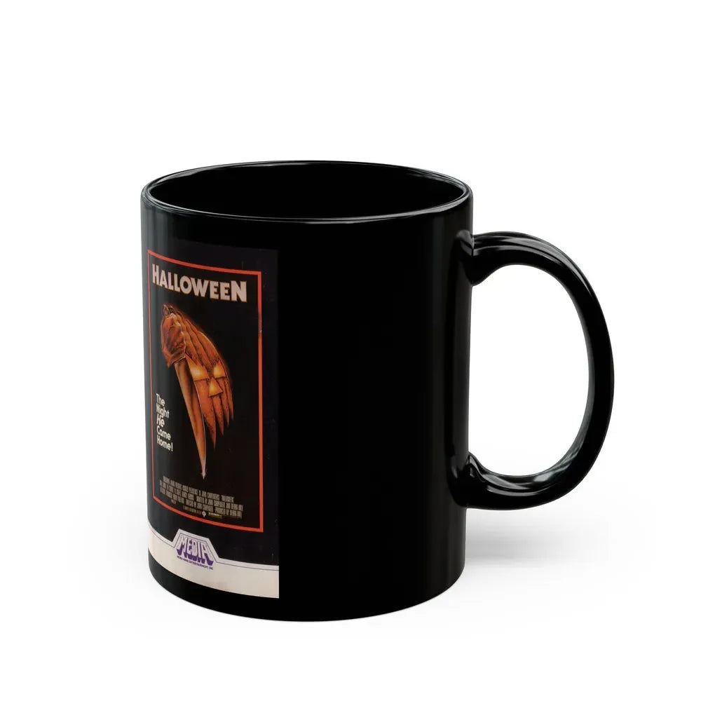 HALLOWEEN MEDIA HOME ENTERTAINMENT VHS (VHS COVER) - Black Coffee Mug - Go Mug Yourself