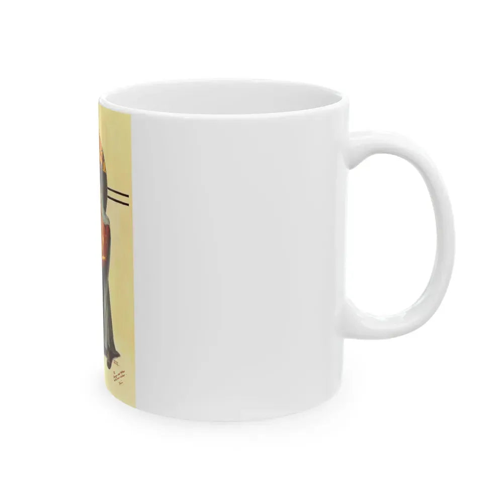 Halloween Scare, The Saturday Evening Post cover, November 2, 1935 - White Coffee Mug - Go Mug Yourself