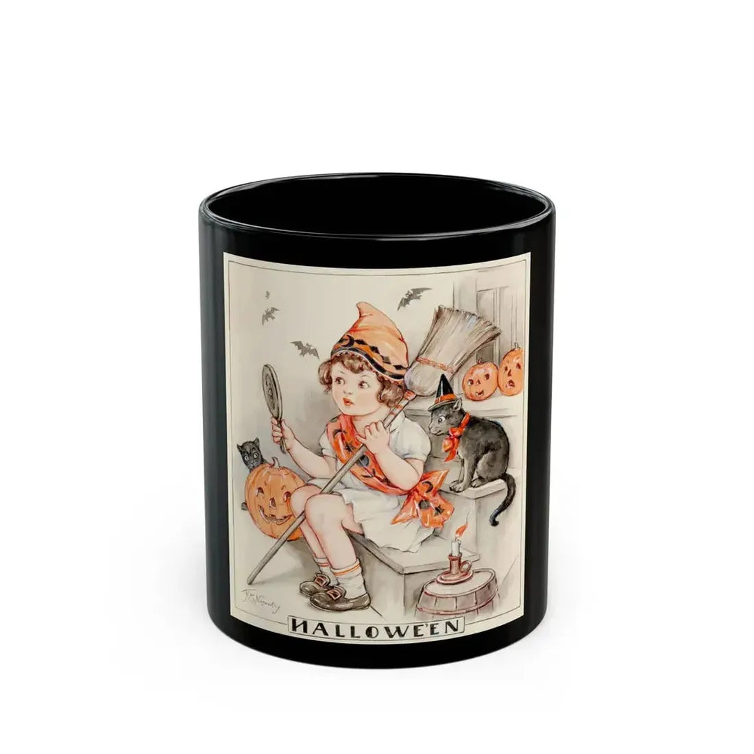 Halloween Spirits, Hearth and Home magazine cover - Black Coffee Mug 11oz - Go Mug Yourself
