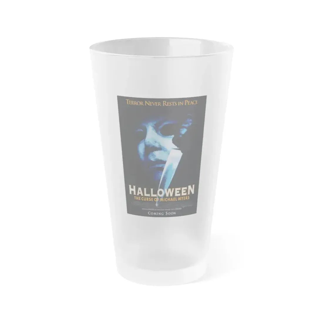 HALLOWEEN THE CURSE OF MICHEAL MEYERS 1995 Movie Poster - Frosted Pint Glass 16oz 16oz Frosted - Go Mug Yourself