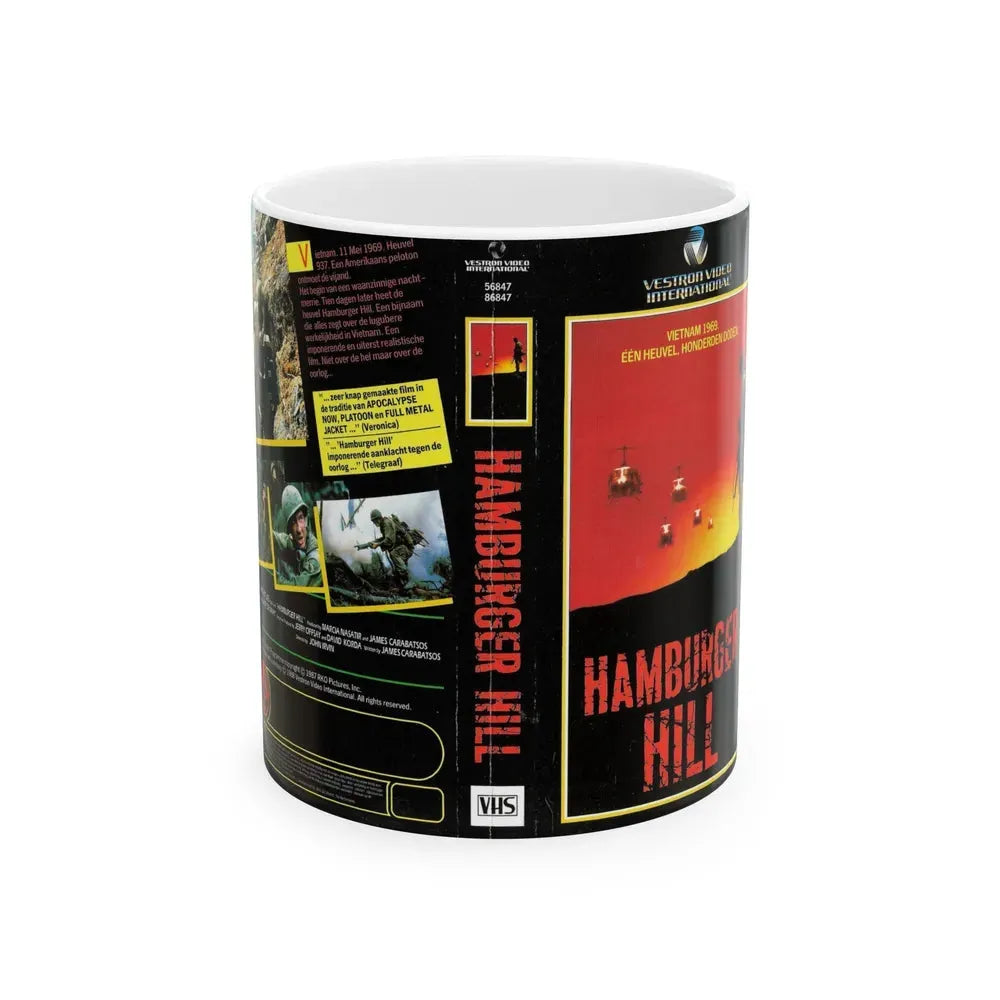 HAMBURGER HILL (VHS COVER) - White Coffee Mug 11oz - Go Mug Yourself