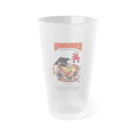 HAMBURGER THE MOTION PICTURE 1986 Movie Poster - Frosted Pint Glass 16oz 16oz Frosted - Go Mug Yourself