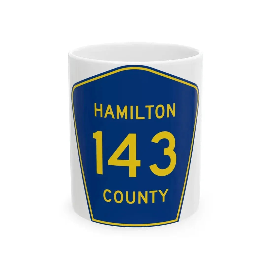 Hamilton County 143 (Florida) (Road Sign) White Coffee Mug 11oz - Go Mug Yourself
