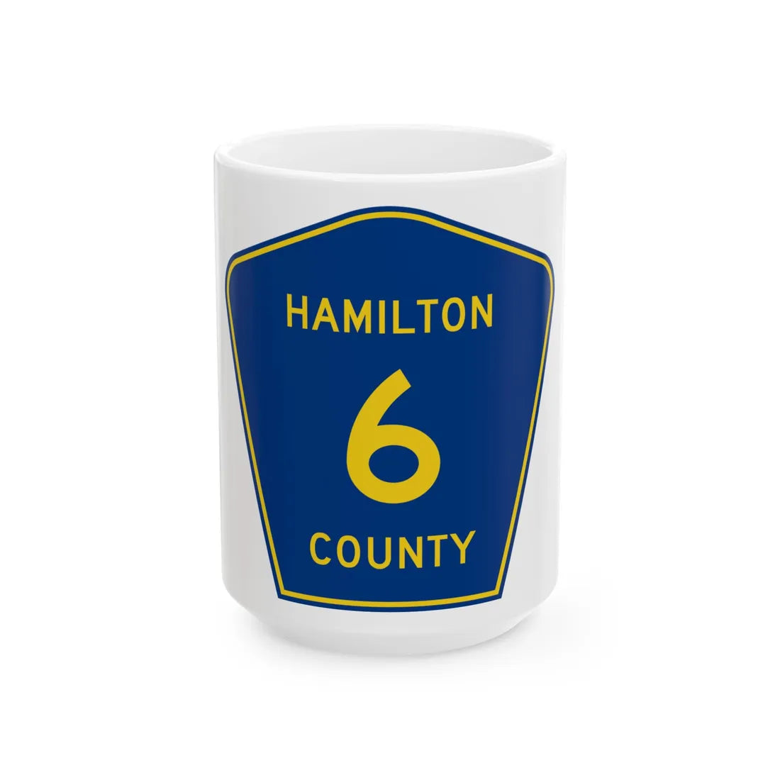 Hamilton County Road 6 FL (Florida) (Road Sign) White Coffee Mug 15oz - Go Mug Yourself