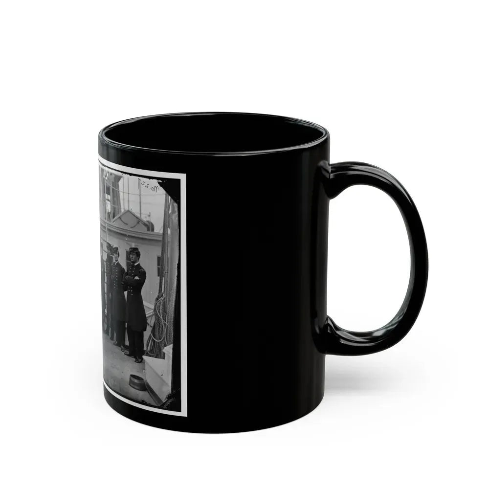 Hampton Roads, Va. Rear Admiral David D. Porter And Staff Aboard His Flagship, U.S.S. Malvern (U.S. Civil War) Black Coffee Mug - Go Mug Yourself